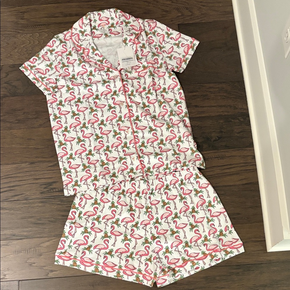 New With Tags Roller Rabbit Freddy Flamingo Polo Pajamas Sz M - Picture 5 of 9